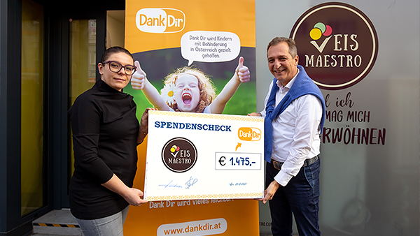 Eis-Maestro sammelt €1.475 für Dank Dir!